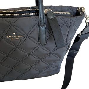 Kate Spade Black Nylon Quilted Crossbody EUC